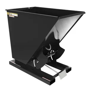 VESTIL D-150-HD-BLK-HG Self Dumping Hopper, Heavy Duty, 1.5 cu. yd., 6000 Lb., Black High Gloss, Steel | CE3BXA