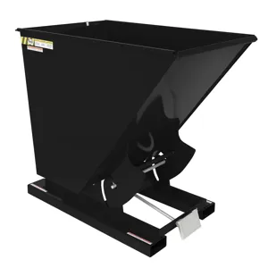 VESTIL D-150-HD-BLK-SG Self Dumping Hopper, Heavy Duty, 1.5 cu. yd., 6000 Lb., Black Semi Gloss, Steel | CE3BXB