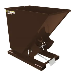 VESTIL D-150-HD-BRN-EB Self Dumping Hopper, Heavy Duty, 1.5 cu. yd., 6000 Lb., Earth Tone Brown, Steel | CE3BXD