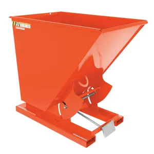 VESTIL D-150-HD-ORG-C Self Dumping Hopper, Heavy Duty, 1.5 cu. yd., 6000 Lb., Orange, Steel | AG7PXB