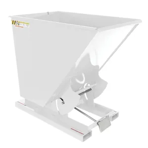 VESTIL D-150-HD-WHT Self Dumping Hopper, Heavy Duty, 1.5 cu. yd., 6000 Lb., White, Steel | AG7PXD