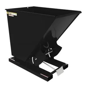 VESTIL D-150-LD-BLK-SG Self Dumping Hopper, Light Duty, 1.5 cu. yd., 2000 Lb., Black Semi Gloss, Steel | CE3BXM