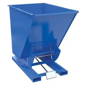 VESTIL D-150-LD Self Dumping Hopper, Light Duty, 1.5 cu. yd., 2000 Lb., Blue, Steel | AG7PXF