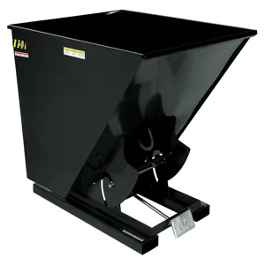 VESTIL D-200-HD-BLK-HG Self Dumping Hopper, Heavy Duty, 2 cu. yd., 6000 Lb., Black High Gloss, Steel | CE3BYJ