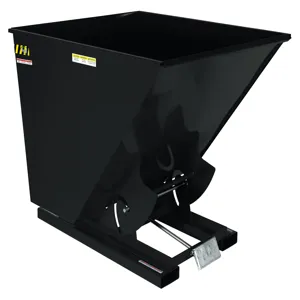 VESTIL D-200-HD-BLK-SG Self Dumping Hopper, Heavy Duty, 2 cu. yd., 6000 Lb., Black Semi Gloss, Steel | CE3BYK