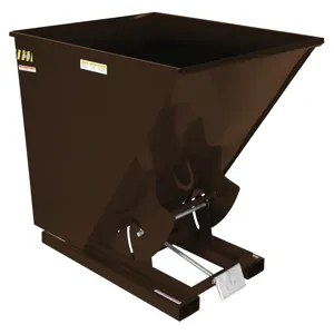 VESTIL D-200-HD-BRN-EB Self Dumping Hopper, Heavy Duty, 2 cu. yd., 6000 Lb., Earth Tone Brown, Steel | CE3BYM