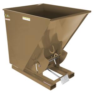 VESTIL D-200-HD-BRN-KT Self Dumping Hopper, Heavy Duty, 2 cu. yd., 6000 Lb., Khaki Tan, Steel | CE3BYN