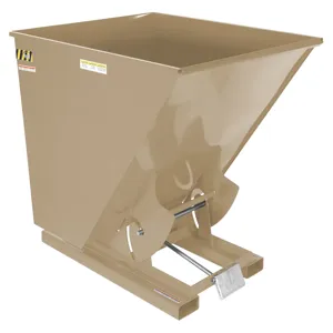 VESTIL D-200-HD-BRN-SB Self Dumping Hopper, Heavy Duty, 2 cu. yd., 6000 Lb., Sandy Biege, Steel | CE3BYP