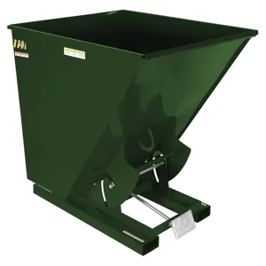 VESTIL D-200-HD-GRN-H Self Dumping Hopper, Heavy Duty, 2 cu. yd., 6000 Lb., Hunter Green, Steel | CE3BYQ