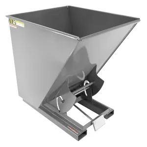 VESTIL D-200-HD-GY-SG Self Dumping Hopper, Heavy Duty, 2 cu. yd., 6000 Lb., Battleship Gray, Steel | AG7PYC