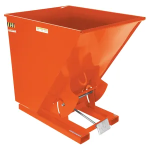 VESTIL D-200-HD-ORG-C Self Dumping Hopper, Heavy Duty, 2 cu. yd., 6000 Lb., Orange, Steel | AG7PYD