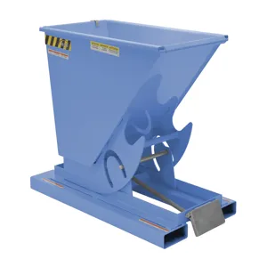 VESTIL D-25-HD-BL-S Self Dumping Hopper, Heavy Duty, 0.25 cu. yd., 6000 Lb., Sky Blue, Steel | CE3CBC