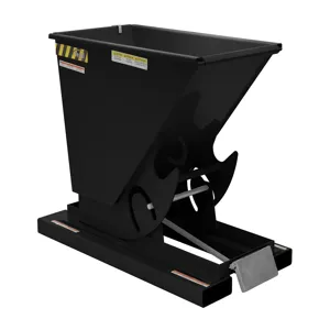 VESTIL D-25-HD-BLK-SG Self Dumping Hopper, Heavy Duty, 0.25 cu. yd., 6000 Lb., Black Semi Gloss, Steel | CE3CBB