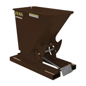 VESTIL D-25-HD-BRN-EB Self Dumping Hopper, Heavy Duty, 0.25 cu. yd., 6000 Lb., Earth Tone Brown, Steel | CE3CBD