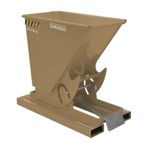 VESTIL D-25-HD-BRN-KT Self Dumping Hopper, Heavy Duty, 0.25 cu. yd., 6000 Lb., Khaki Tan, Steel | CE3CBE