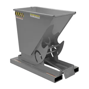 VESTIL D-25-HD-GY-SG Self Dumping Hopper, Heavy Duty, 0.25 cu. yd., 6000 Lb., Battleship Gray, Steel | AG7QAE