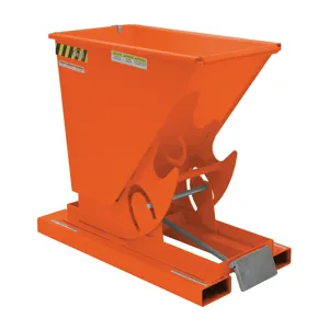 VESTIL D-25-HD-ORG-C Self Dumping Hopper, Heavy Duty, 0.25 cu. yd., 6000 Lb., Orange, Steel | AG7QAF