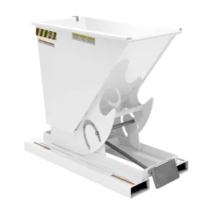 VESTIL D-25-HD-WHT Self Dumping Hopper, Heavy Duty, 0.25 cu. yd., 6000 Lb., White, Steel | AG7QAH