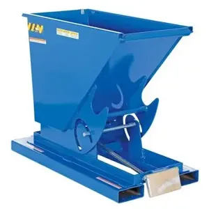 VESTIL D-25-HD Self Dumping Hopper, Heavy Duty, 0.25 cu. yd., 6000 Lb., Blue, Steel | AG7QAB