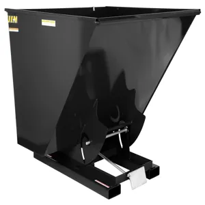 VESTIL D-250-HD-BLK-HG Self Dumping Hopper, Heavy Duty, 2.5 cu. yd., 6000 Lb., Black High Gloss, Steel | CE3BZT