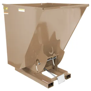 VESTIL D-250-HD-BRN-KT Self Dumping Hopper, Heavy Duty, 2.5 cu. yd., 6000 Lb., Khaki Tan, Steel | CE3BZX