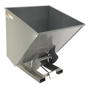 VESTIL D-250-HD-GY-SG Self Dumping Hopper, Heavy Duty, 2.5 cu. yd., 6000 Lb., Battleship Gray, Steel | AG7PZD