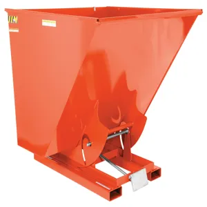 VESTIL D-250-HD-ORG-C Self Dumping Hopper, Heavy Duty, 2.5 cu. yd., 6000 Lb., Orange, Steel | AG7PZE