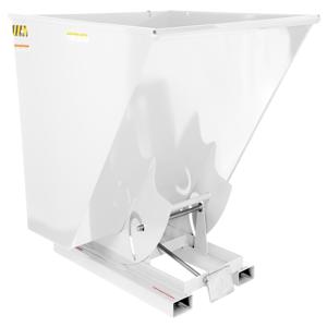 VESTIL D-250-HD-WHT Self Dumping Hopper, Heavy Duty, 2.5 cu. yd., 6000 Lb., White, Steel | AG7PZG