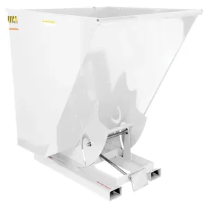 VESTIL D-250-LD-WHT Self Dumping Hopper, Light Duty, 2.5 cu. yd., 2000 Lb., White, Steel | AG7PZQ