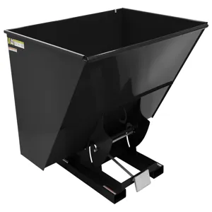 VESTIL D-300-HD-BLK-HG Self Dumping Hopper, Heavy Duty, 3 cu. yd., 6000 Lb., Black High Gloss, Steel | CE3CCJ