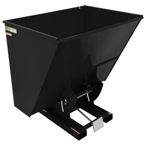 VESTIL D-300-HD-BLK-SG Self Dumping Hopper, Heavy Duty, 3 cu. yd., 6000 Lb., Black Semi Gloss, Steel | CE3CCK