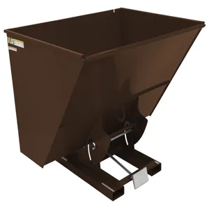 VESTIL D-300-HD-BRN-EB Self Dumping Hopper, Heavy Duty, 3 cu. yd., 6000 Lb., Earth Tone Brown, Steel | CE3CCM