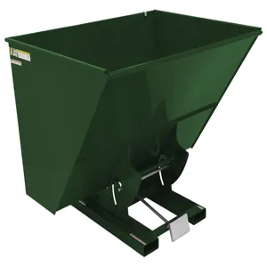 VESTIL D-300-HD-GRN-H Self Dumping Hopper, Heavy Duty, 3 cu. yd., 6000 Lb., Hunter Green, Steel | CE3CCQ