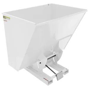 VESTIL D-300-HD-WHT Self Dumping Hopper, Heavy Duty, 3 cu. yd., 6000 Lb., White, Steel | AG7QBJ