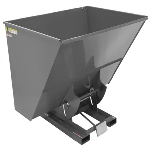 VESTIL D-300-MD-GY-SG Self Dumping Hopper, Medium Duty, 3 cu. yd., 4000 Lb., Battleship Gray, Steel | AG7QBY