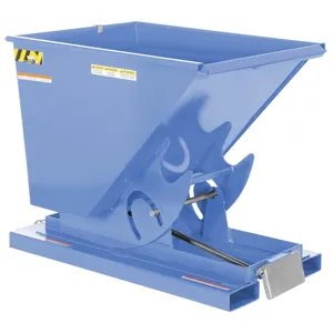 VESTIL D-50-HD-BL-S Self Dumping Hopper, Heavy Duty, 0.5 cu. yd., 6000 Lb., Sky Blue, Steel | CE3CFC