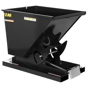 VESTIL D-50-HD-BLK-HG Self Dumping Hopper, Heavy Duty, 0.5 cu. yd., 6000 Lb., Black High Gloss, Steel | CE3CFA