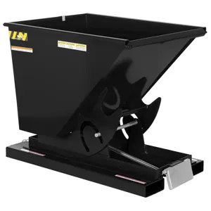 VESTIL D-50-HD-BLK-SG Self Dumping Hopper, Heavy Duty, 0.5 cu. yd., 6000 Lb., Black Semi Gloss, Steel | CE3CFB