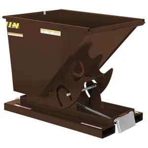 VESTIL D-50-HD-BRN-EB Self Dumping Hopper, Heavy Duty, 0.5 cu. yd., 6000 Lb., Earth Tone Brown, Steel | CE3CFD