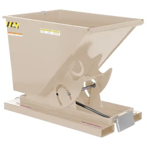 VESTIL D-50-HD-BRN-SB Self Dumping Hopper, Heavy Duty, 0.5 cu. yd., 6000 Lb., Sandy Biege, Steel | CE3CFF