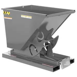 VESTIL D-50-HD-GY-SG Self Dumping Hopper, Heavy Duty, 0.5 cu. yd., 6000 Lb., Battleship Gray, Steel | AG7QDV