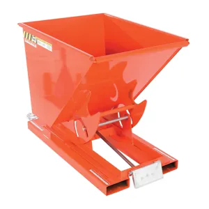 VESTIL D-50-HD-ORG-C Self Dumping Hopper, Heavy Duty, 0.5 cu. yd., 6000 Lb., Orange, Steel | AG7QDW