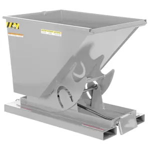 VESTIL D-50-HD-SL Self Dumping Hopper, Heavy Duty, 0.5 cu. yd., 6000 Lb., Silver Lining, Steel | CE3CFJ