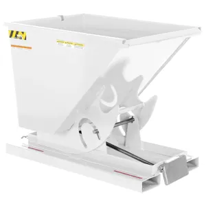 VESTIL D-50-HD-WHT Self Dumping Hopper, Heavy Duty, 0.5 cu. yd., 6000 Lb., White, Steel | AG7QDY