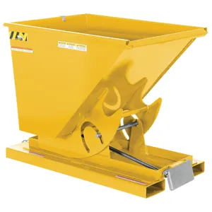 VESTIL D-50-HD-YEL Self Dumping Hopper, Heavy Duty, 0.5 cu. yd., 6000 Lb., Yellow, Steel | AG7QDZ