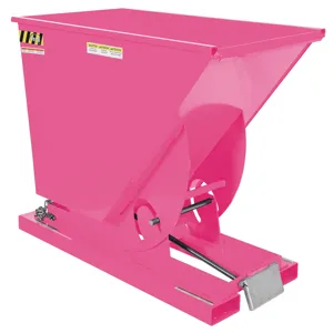 VESTIL D-75-HD-BG Self Dumping Hopper, Heavy Duty, 0.75 cu. yd., 6000 Lb., Bubble Gum, Steel | CE3CGG