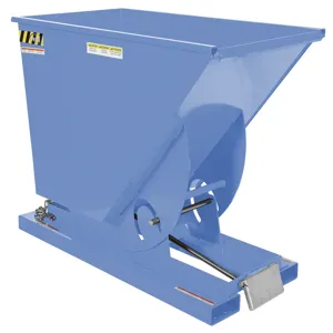 VESTIL D-75-HD-BL-S Self Dumping Hopper, Heavy Duty, 0.75 cu. yd., 6000 Lb., Sky Blue, Steel | CE3CGK