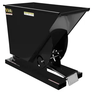 VESTIL D-75-HD-BLK-HG Self Dumping Hopper, Heavy Duty, 0.75 cu. yd., 6000 Lb., Black High Gloss, Steel | CE3CGH