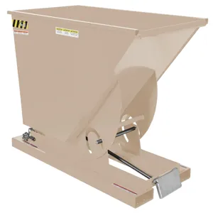 VESTIL D-75-HD-BRN-SB Self Dumping Hopper, Heavy Duty, 0.75 cu. yd., 6000 Lb., Sandy Biege, Steel | CE3CGN