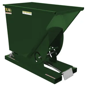 VESTIL D-75-HD-GRN-H Self Dumping Hopper, Heavy Duty, 0.75 cu. yd., 6000 Lb., Hunter Green, Steel | CE3CGP